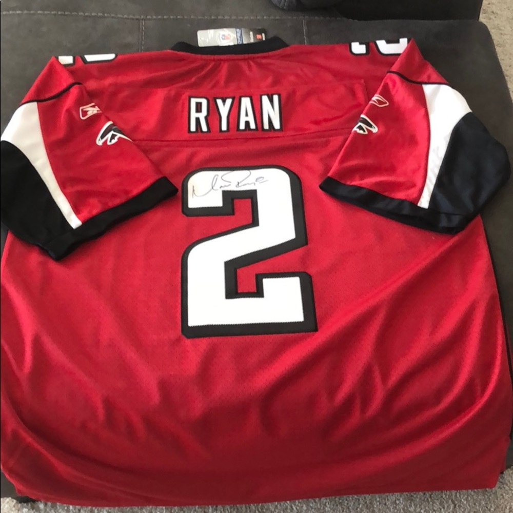 Matt Ryan signed Reebok stitched jersey.